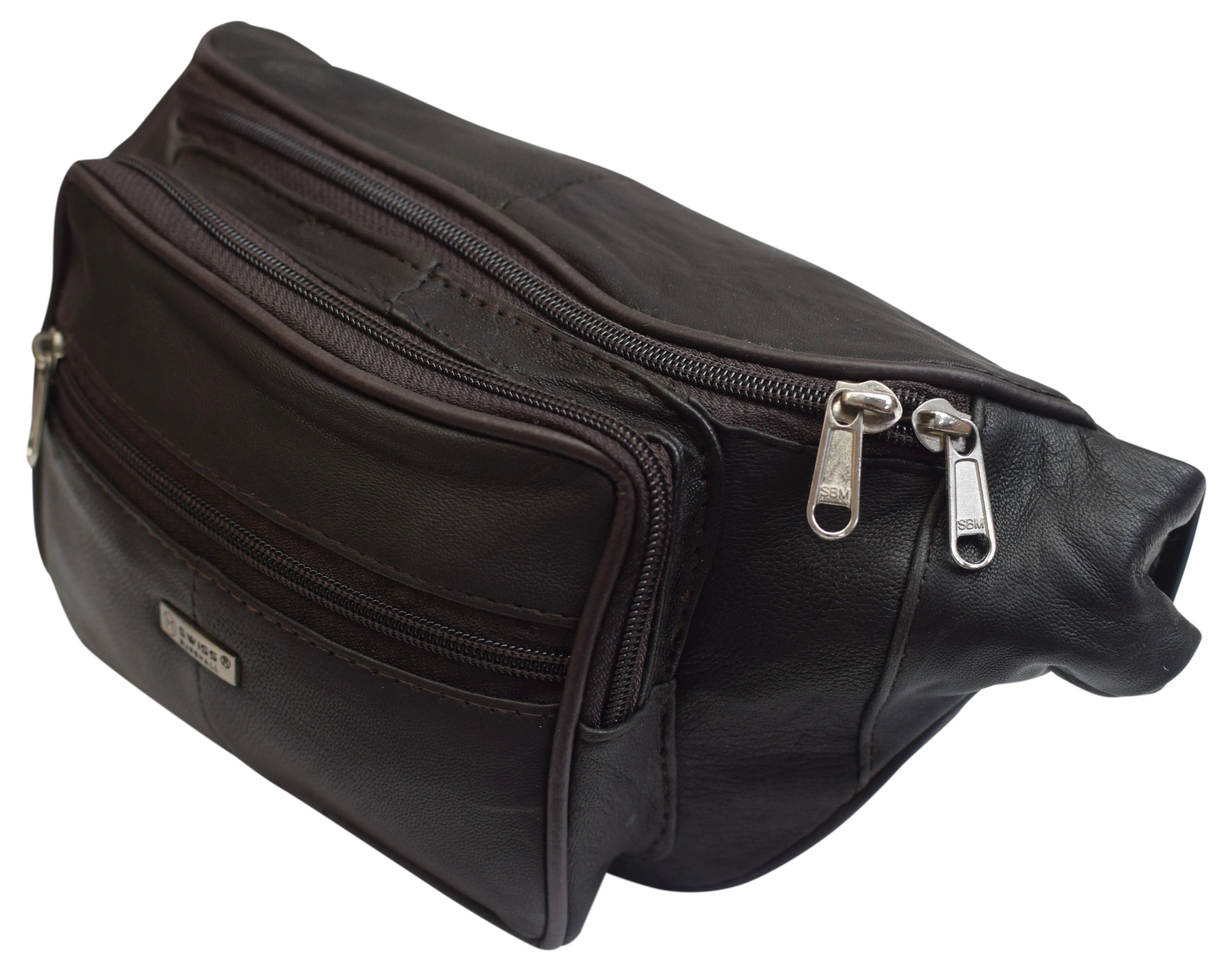 Swiss Marshall Genuine Leather Fanny Pack Waist Bag Classic Style Travel Organizer 005LG