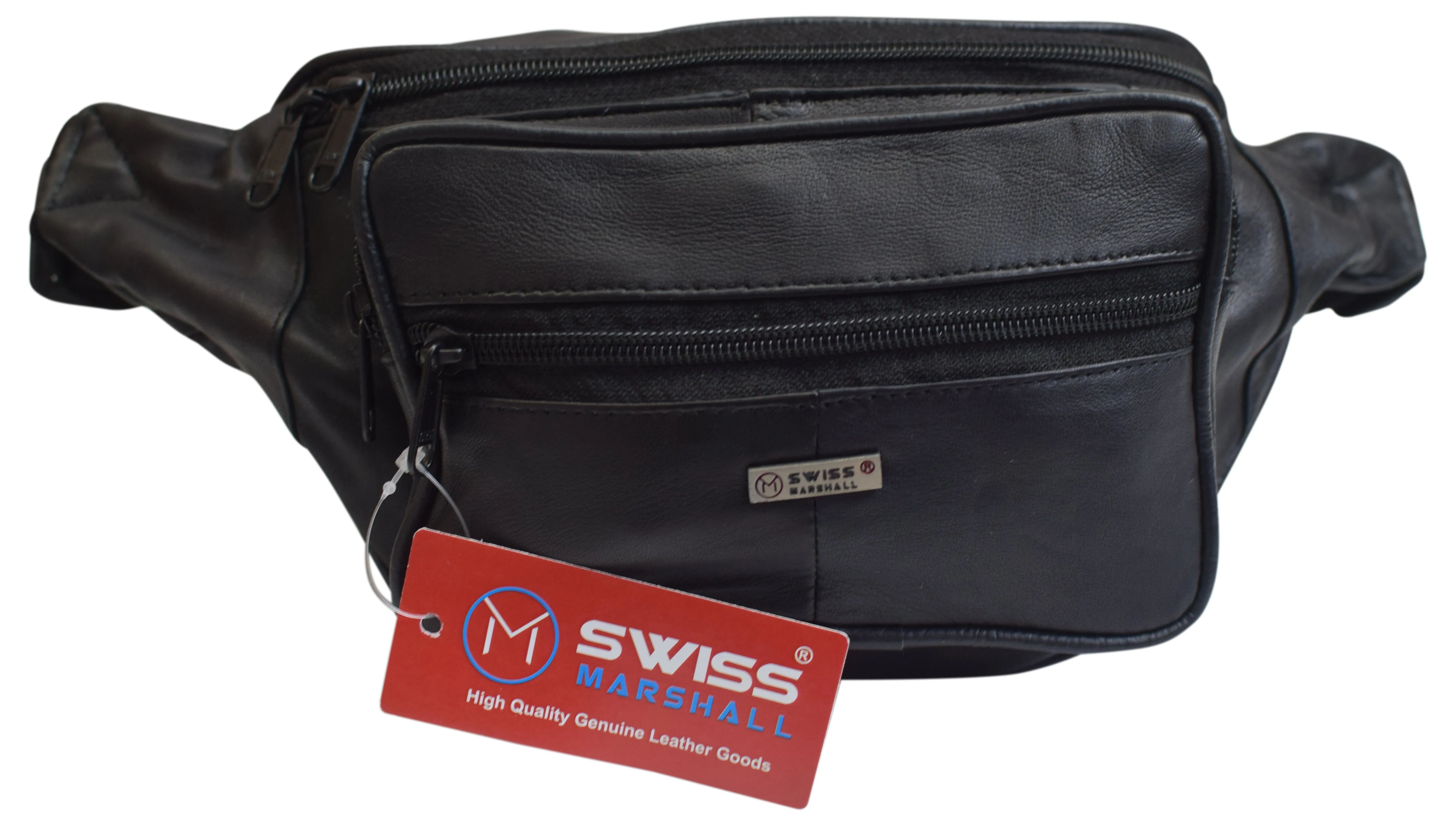 Swiss Marshall Genuine Leather Fanny Pack Waist Bag Classic Style Travel Organizer 005LG