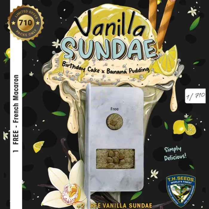 T.H. Seeds - Vanilla Sundae   2 x Free Seeds & 1 French Macaron