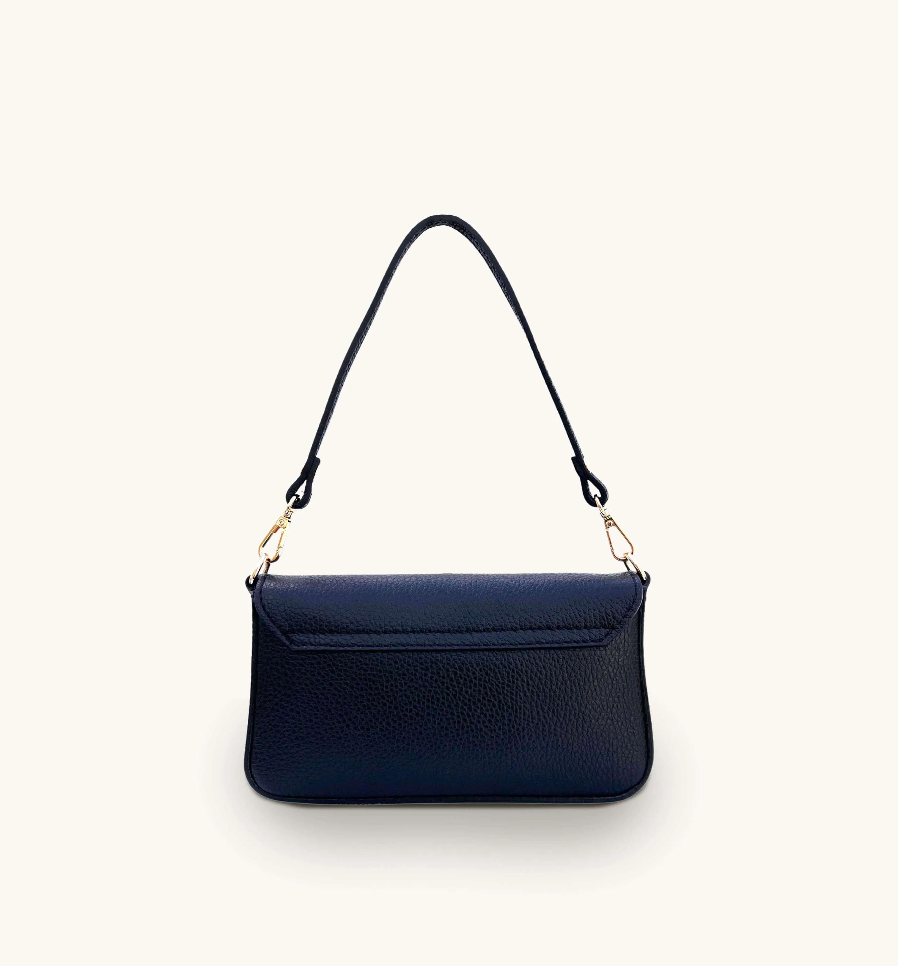 The Munro Navy Leather Shoulder Bag