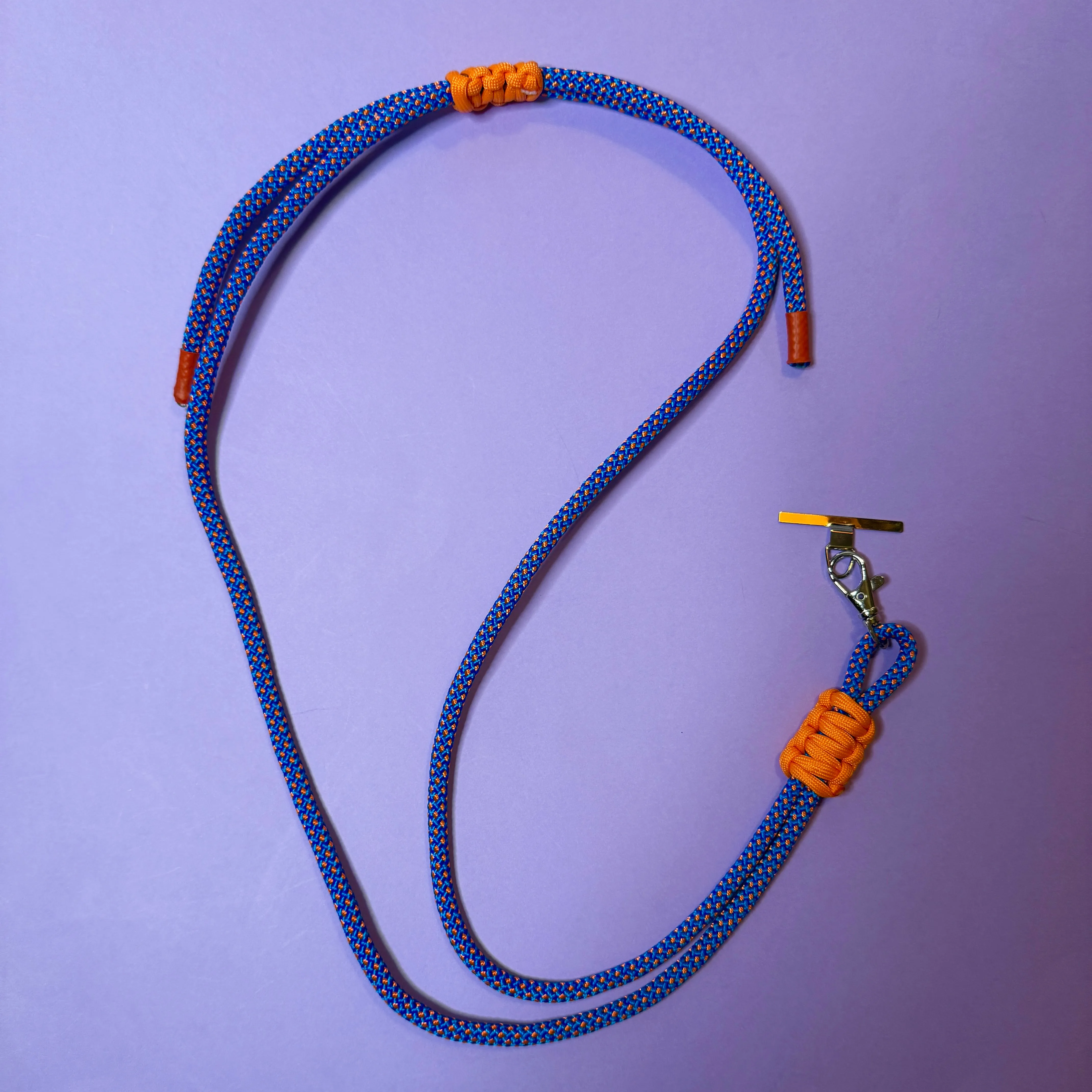 Thick Cord Phone strap lanyard blue orange