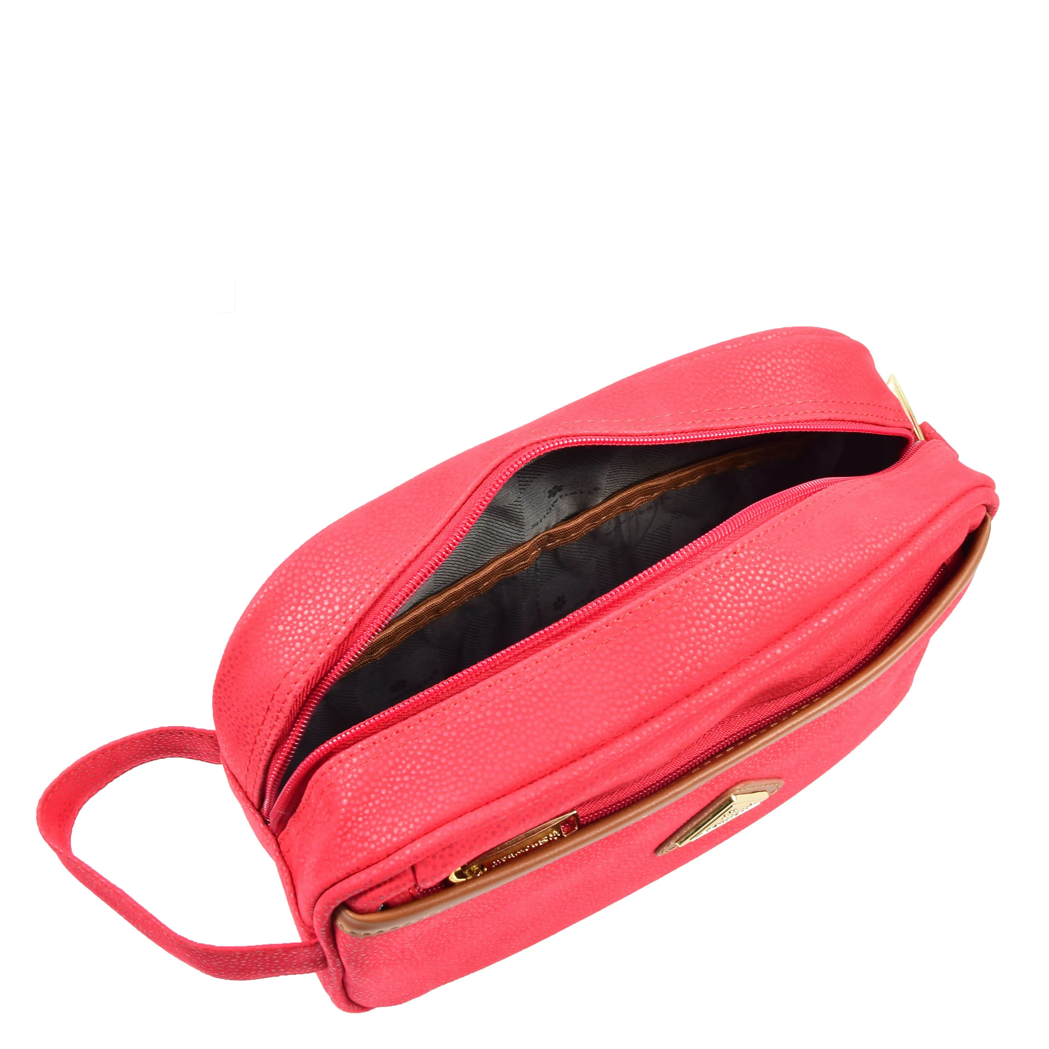 Travel Wash Bag Faux Leather Toiletry Bags A282 Red