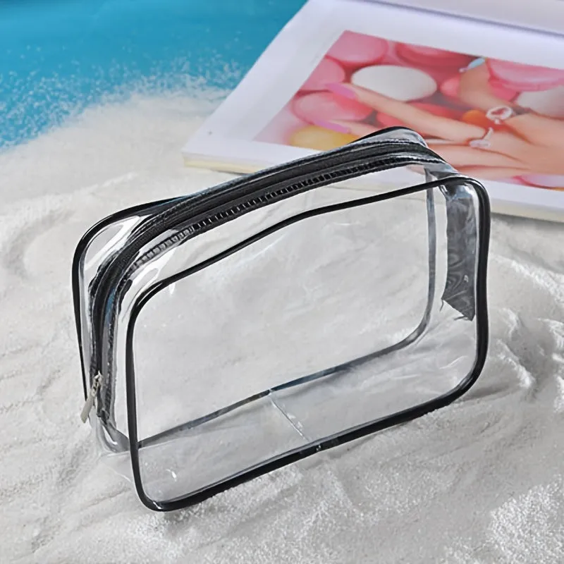 Travelfriendly Transparent Zipper Bag for Makeup and Toiletries