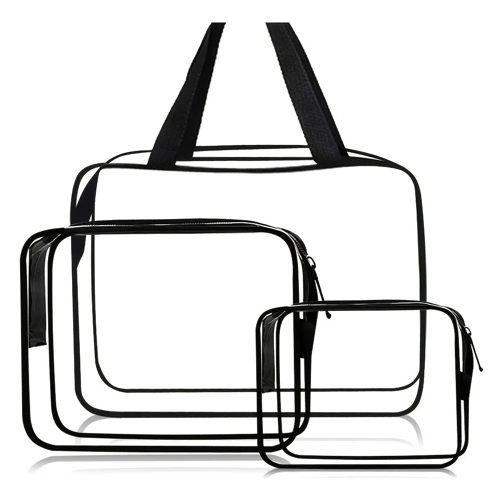 Travelfriendly Transparent Zipper Bag for Makeup and Toiletries