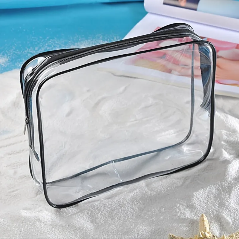 Travelfriendly Transparent Zipper Bag for Makeup and Toiletries