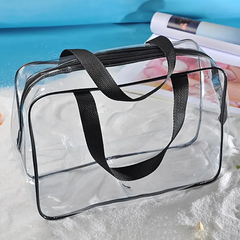 Travelfriendly Transparent Zipper Bag for Makeup and Toiletries