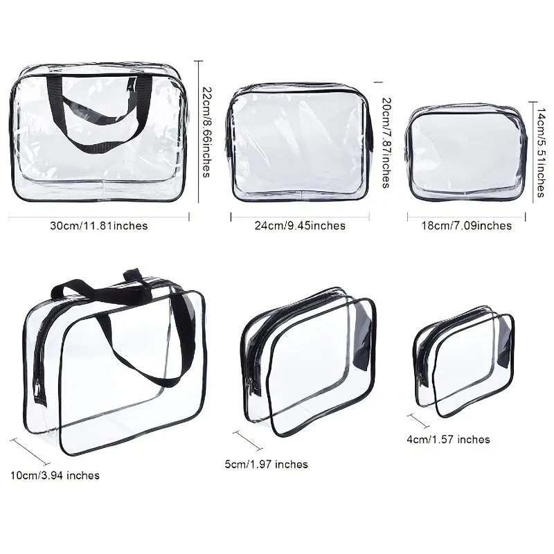 Travelfriendly Transparent Zipper Bag for Makeup and Toiletries