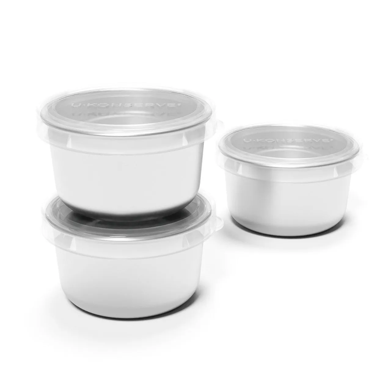 U Konserve Stainless Steel Dip Containers with Clear Silicone Lid - set of 3