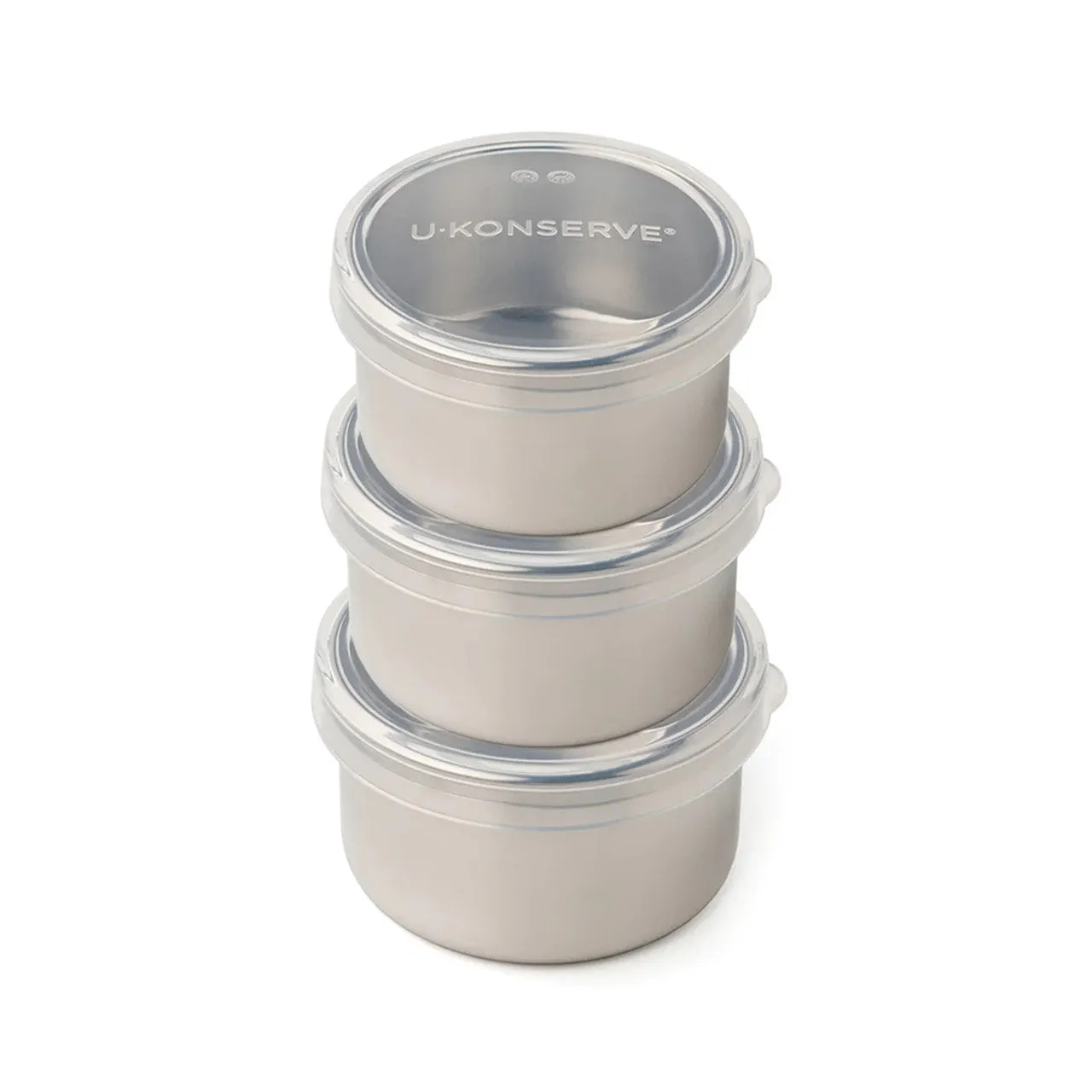 U Konserve Stainless Steel Dip Containers with Clear Silicone Lid - set of 3