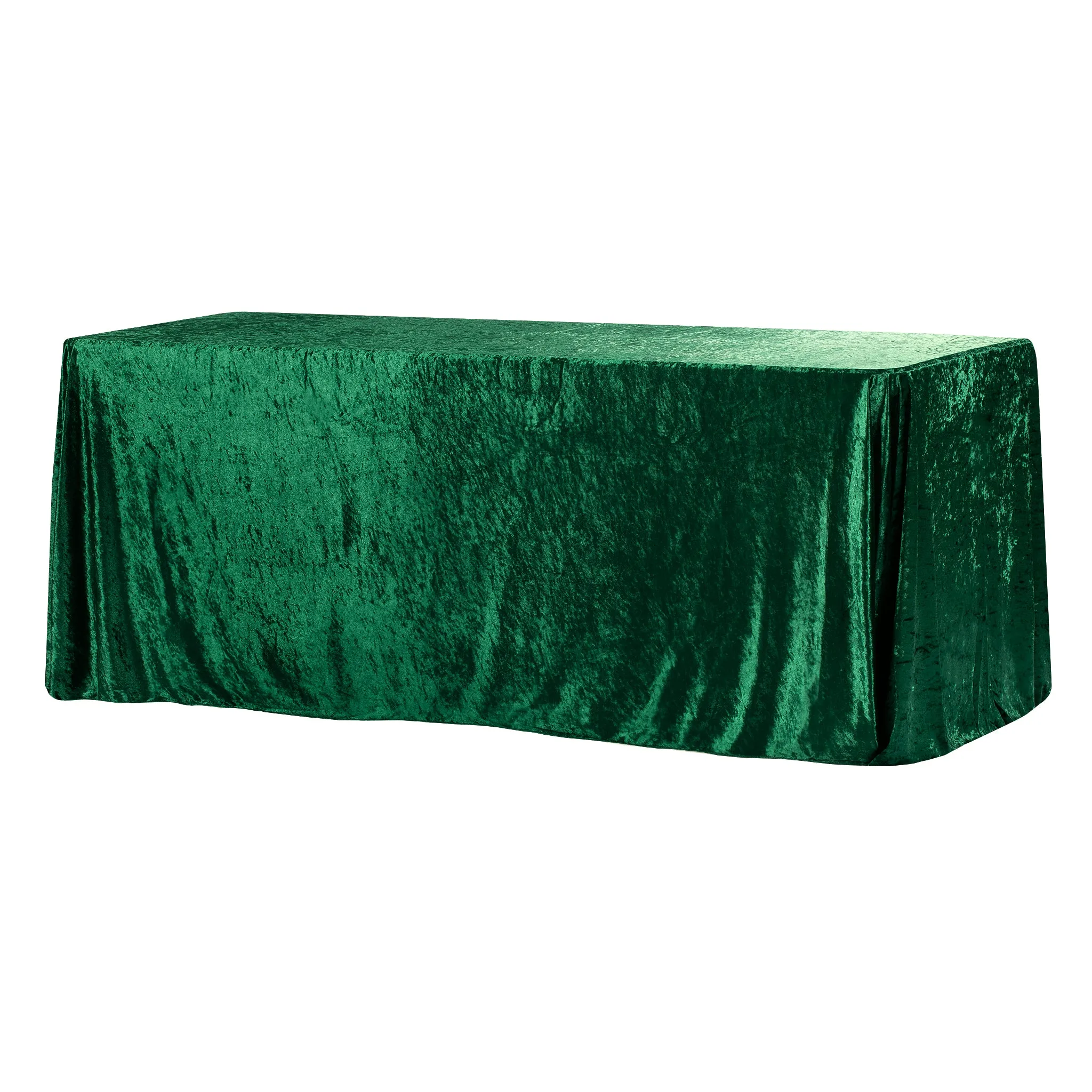 Velvet 90"x156" Rectangular Tablecloth - Emerald Green