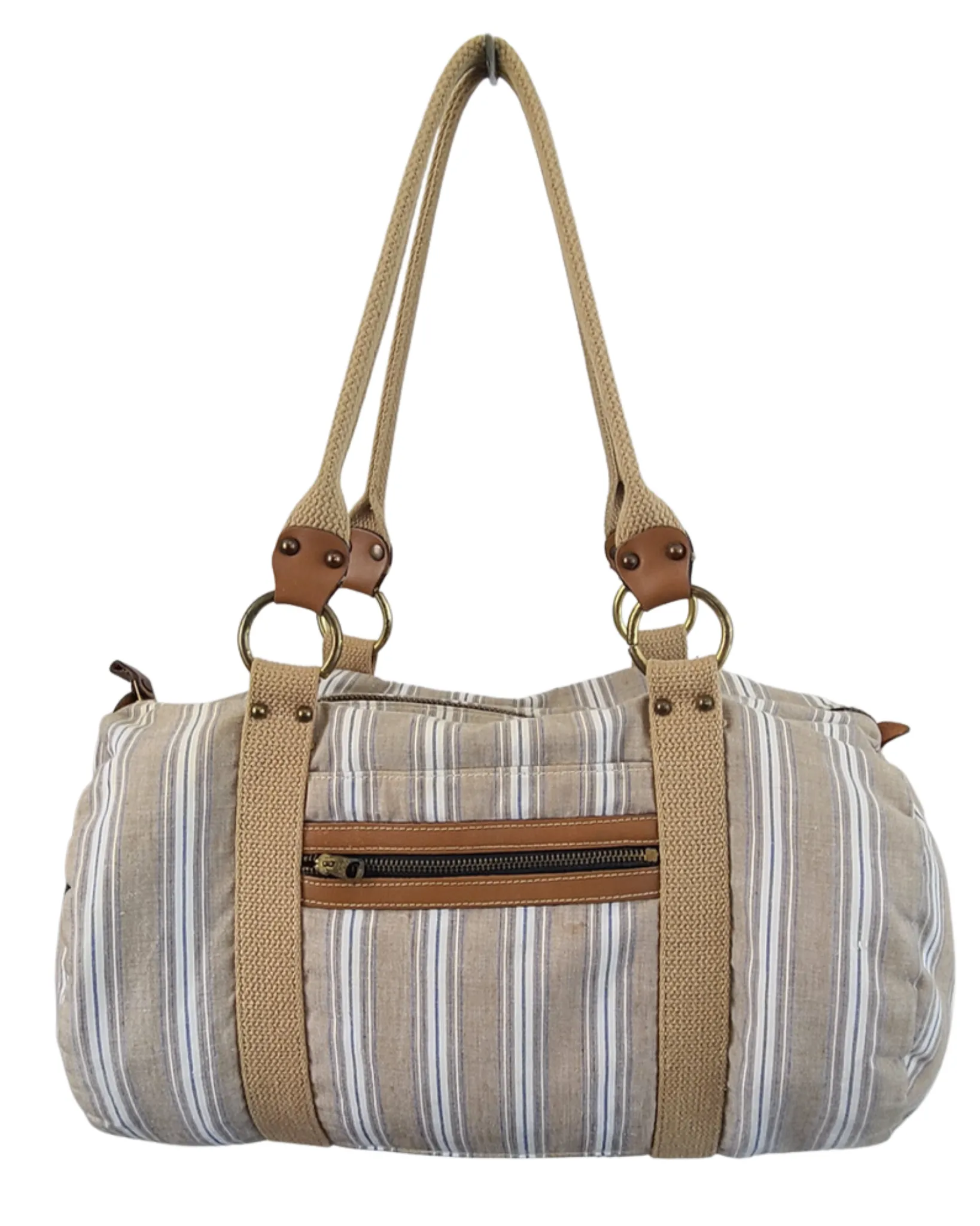 Vintage 1980s Striped Duffle Bag