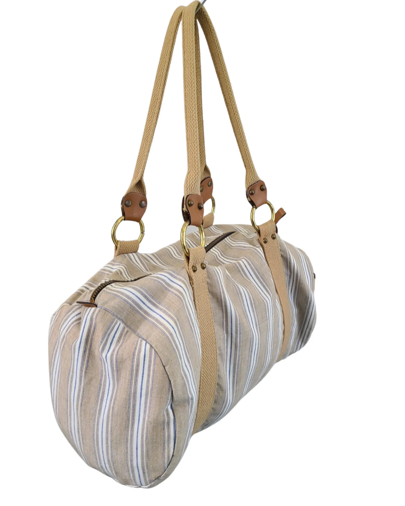 Vintage 1980s Striped Duffle Bag