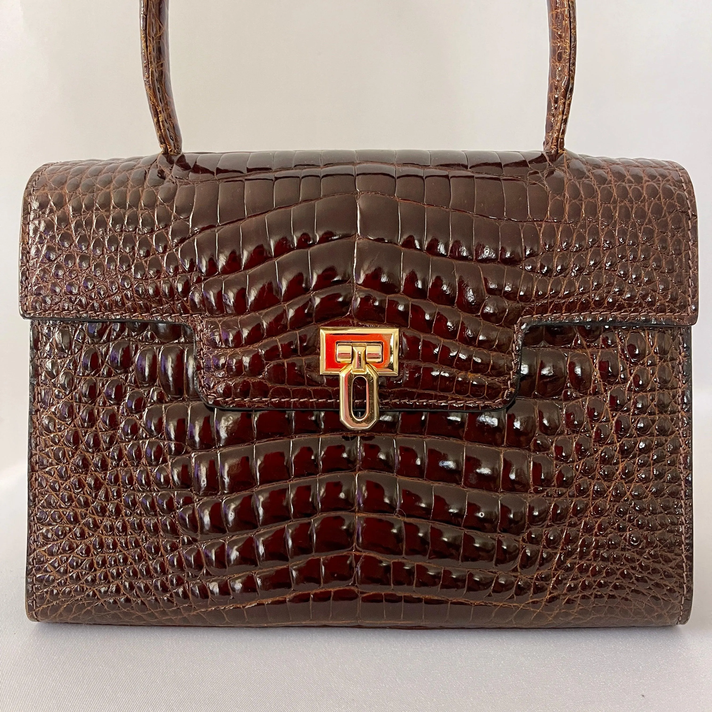 VINTAGE Custom Made Crocodile Leather Bag