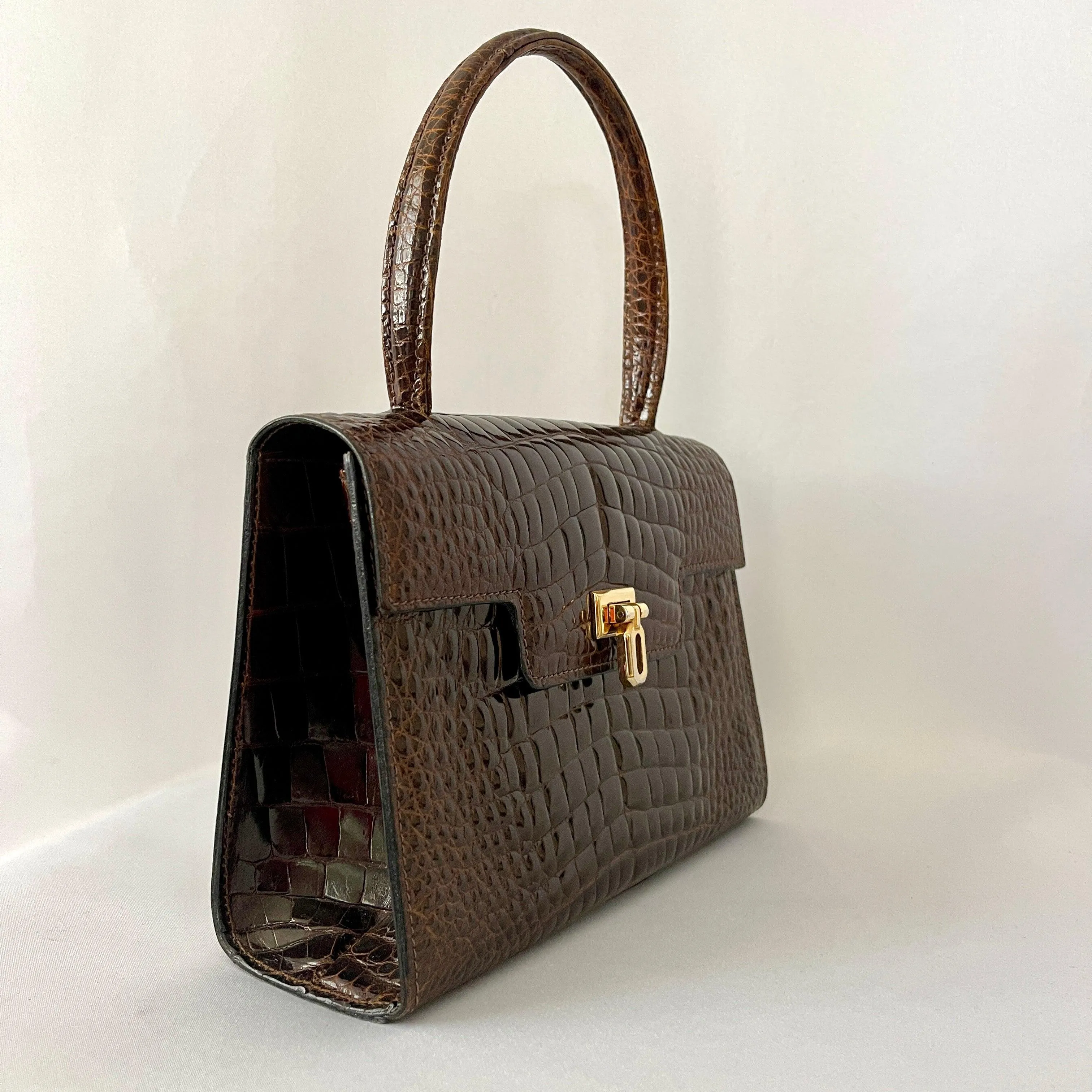 VINTAGE Custom Made Crocodile Leather Bag