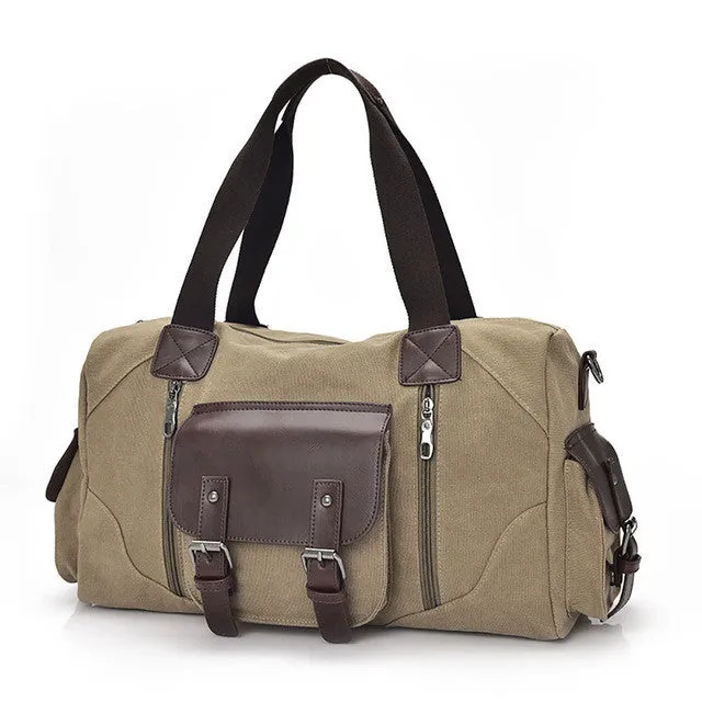 Vintage Style Men Canvas Weekender Bag