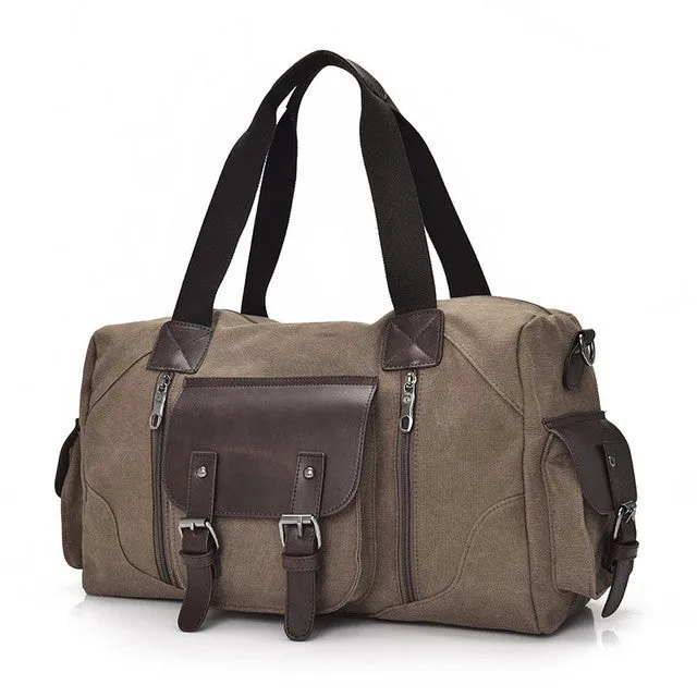 Vintage Style Men Canvas Weekender Bag