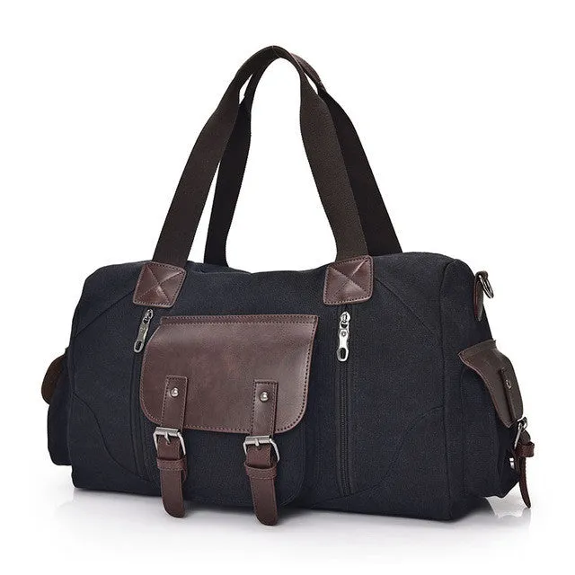 Vintage Style Men Canvas Weekender Bag