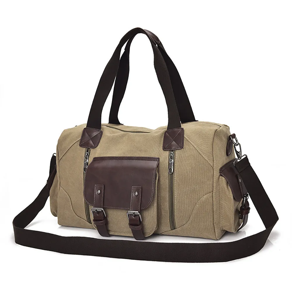 Vintage Style Men Canvas Weekender Bag