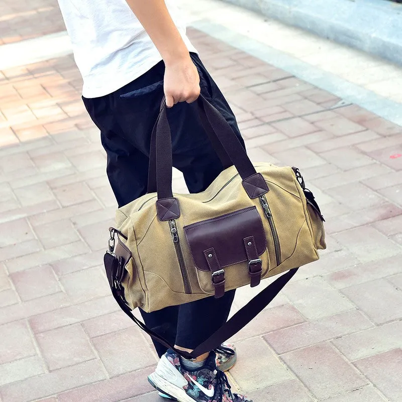 Vintage Style Men Canvas Weekender Bag