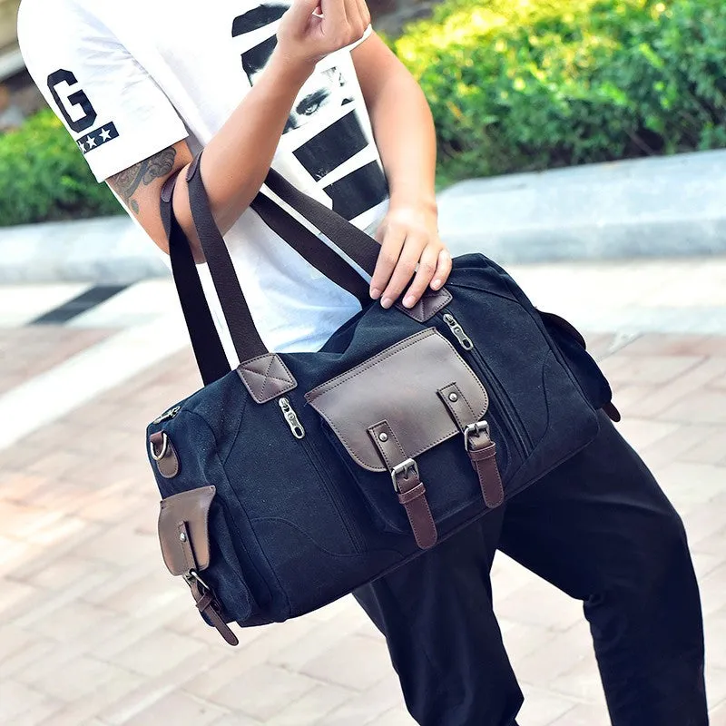 Vintage Style Men Canvas Weekender Bag