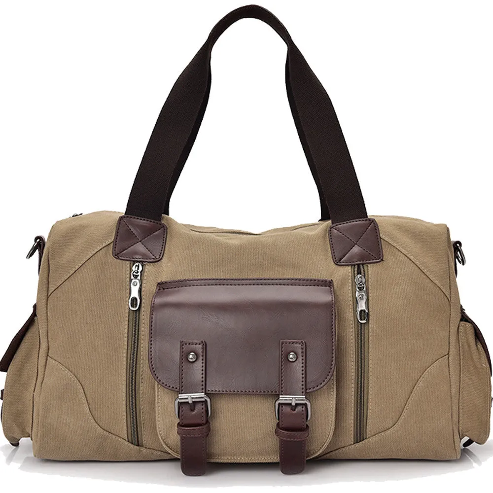 Vintage Style Men Canvas Weekender Bag