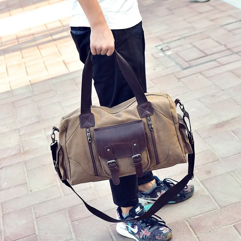 Vintage Style Men Canvas Weekender Bag