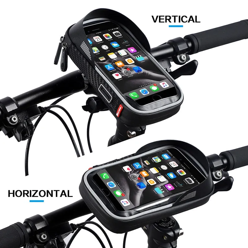 Waterproof Bicycle Bag Mobile Phone Mount Bag For 6.5 inch iPhone Samsung Phone Mount  MTB Cycling Handlebar Bags