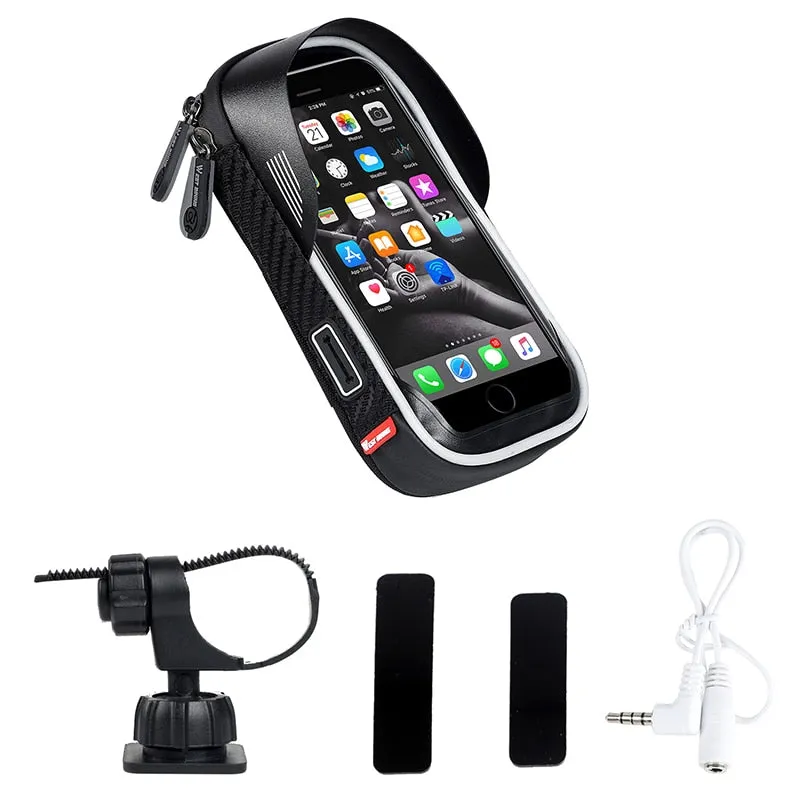 Waterproof Bicycle Bag Mobile Phone Mount Bag For 6.5 inch iPhone Samsung Phone Mount  MTB Cycling Handlebar Bags