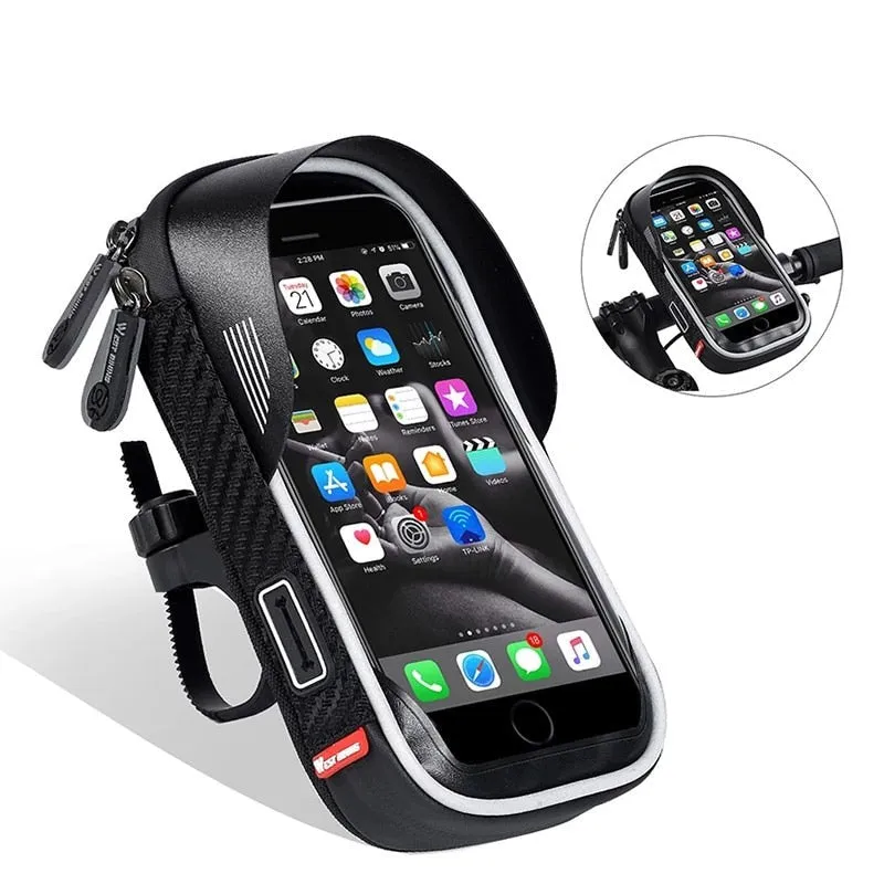 Waterproof Bicycle Bag Mobile Phone Mount Bag For 6.5 inch iPhone Samsung Phone Mount  MTB Cycling Handlebar Bags