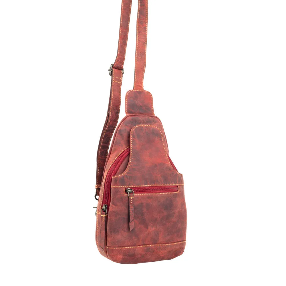 Western Fork Sling Bag in Red Russet