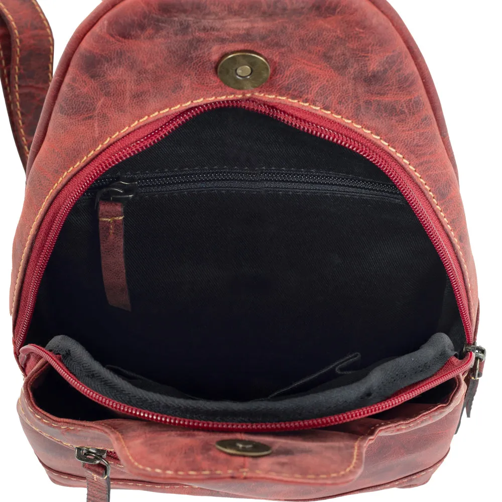 Western Fork Sling Bag in Red Russet