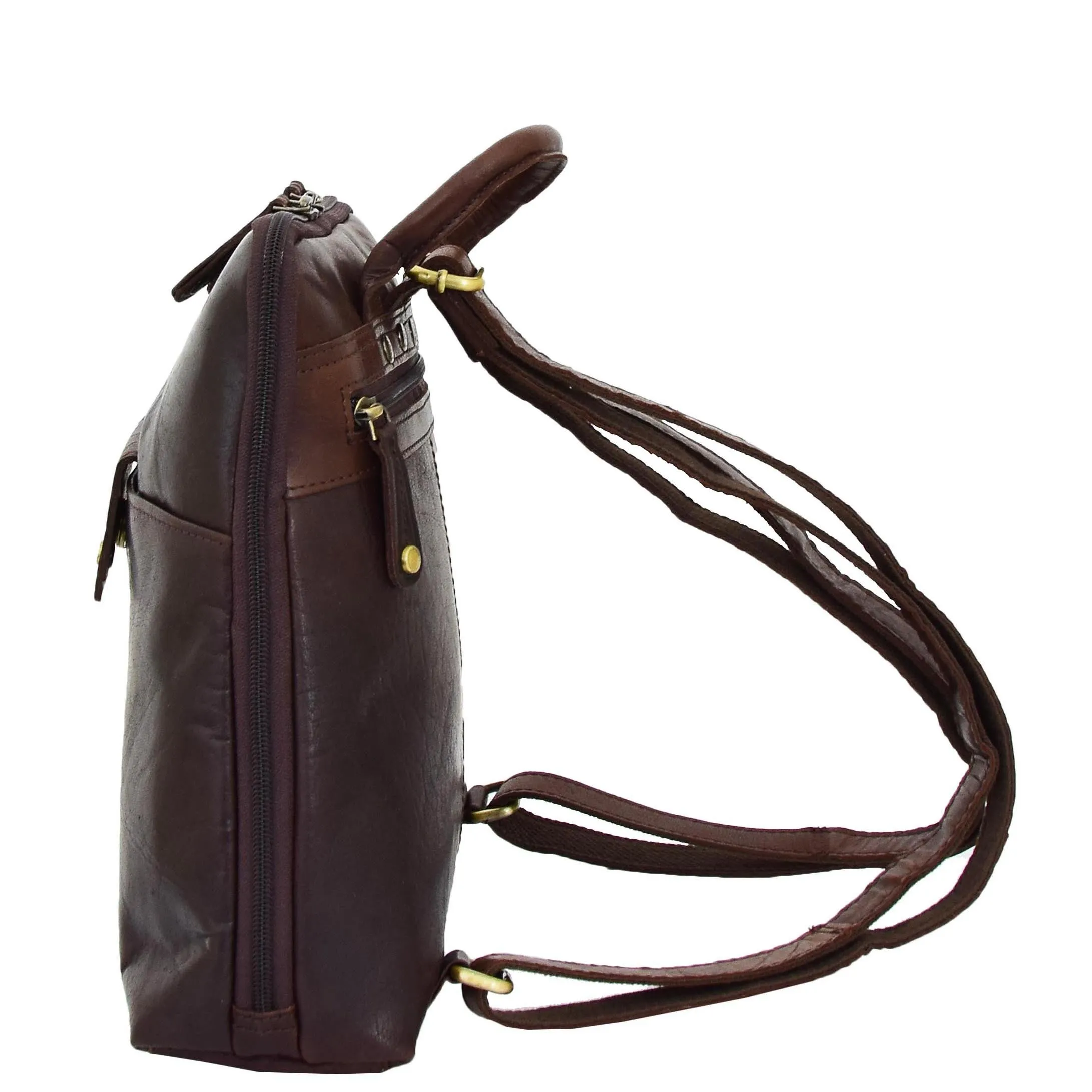 Womens Real Leather Small Size Backpack Molly Brown