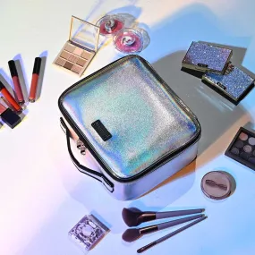 Yescom Iridescent Makeup Vanity Case with Mirror & Brush Holder