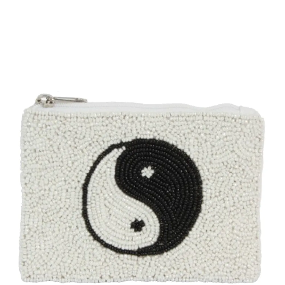 YIN YANG BEADED COIN BAG