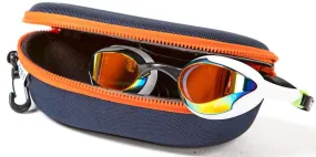 ZONE3 Protective Swim Goggle Case Navy/Orange